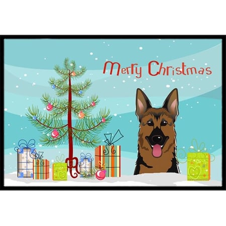 Carolines Treasures Carolines Treasures BB1583MAT Christmas Tree & German Shepherd Indoor or Outdoor Mat; 18 x 27 BB1583MAT